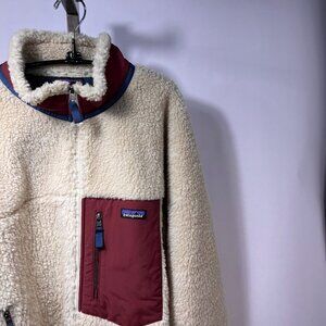 PATAGONIA Men's Classical Retro X Jacket Natural W/Sequoia Red/Blue XL NWOT